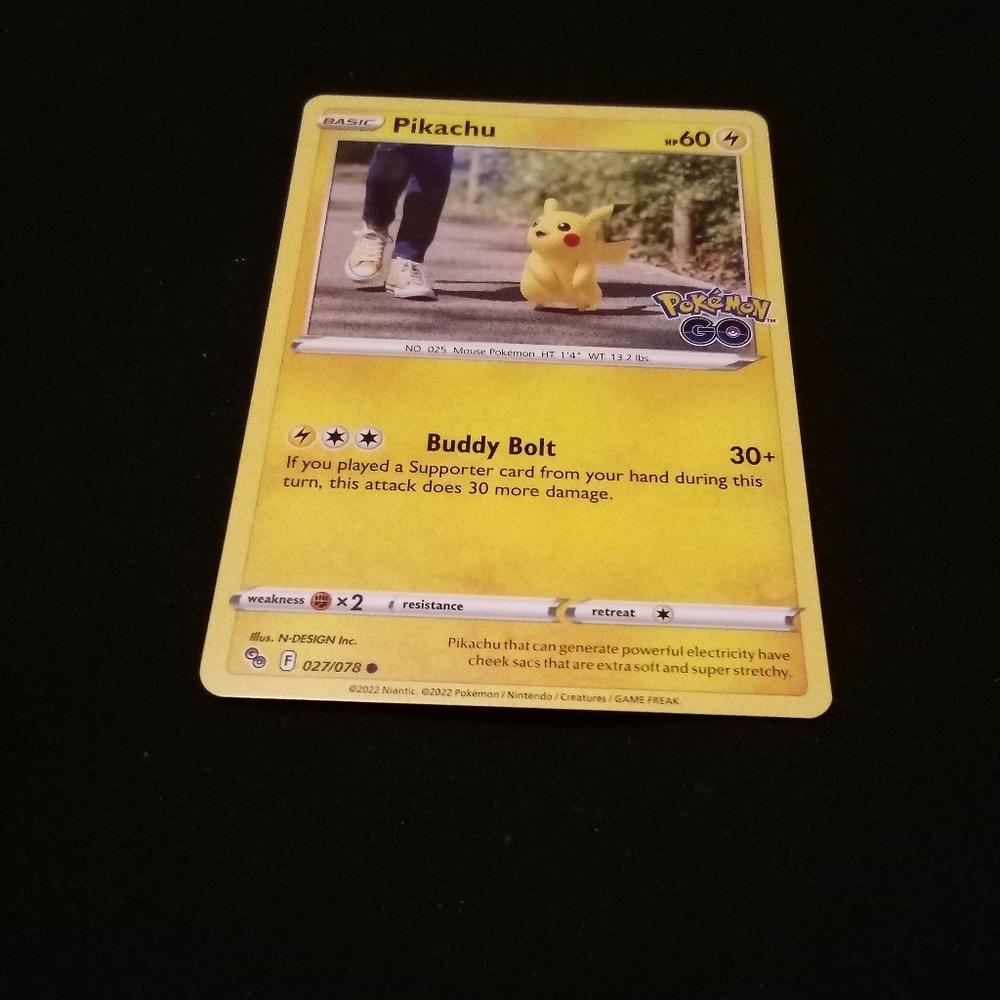 Pokemon Pikachu 027/078 Pokemon GO Common Non Holo